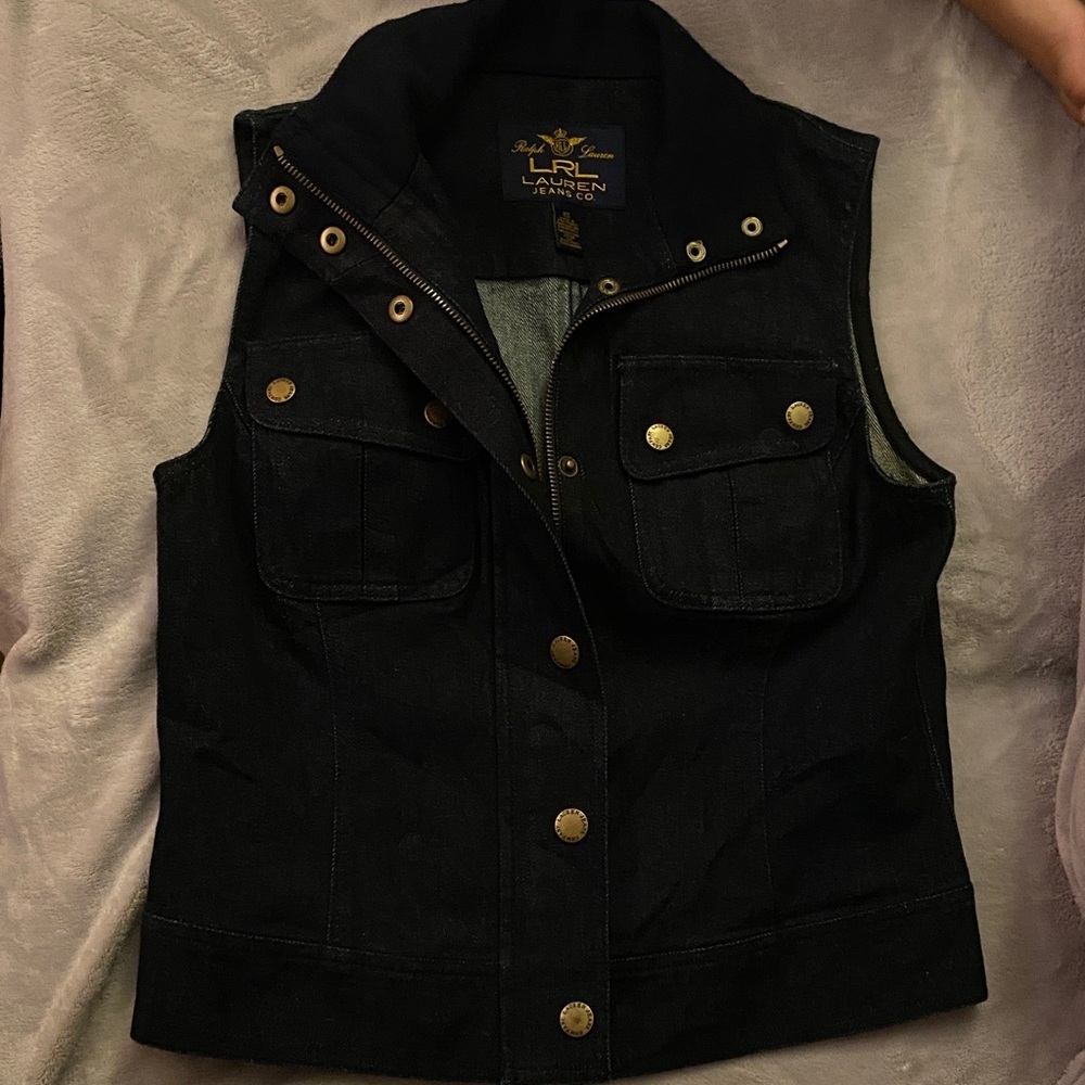 Lauren Ralph Lauren Black Vest with Gold Accents